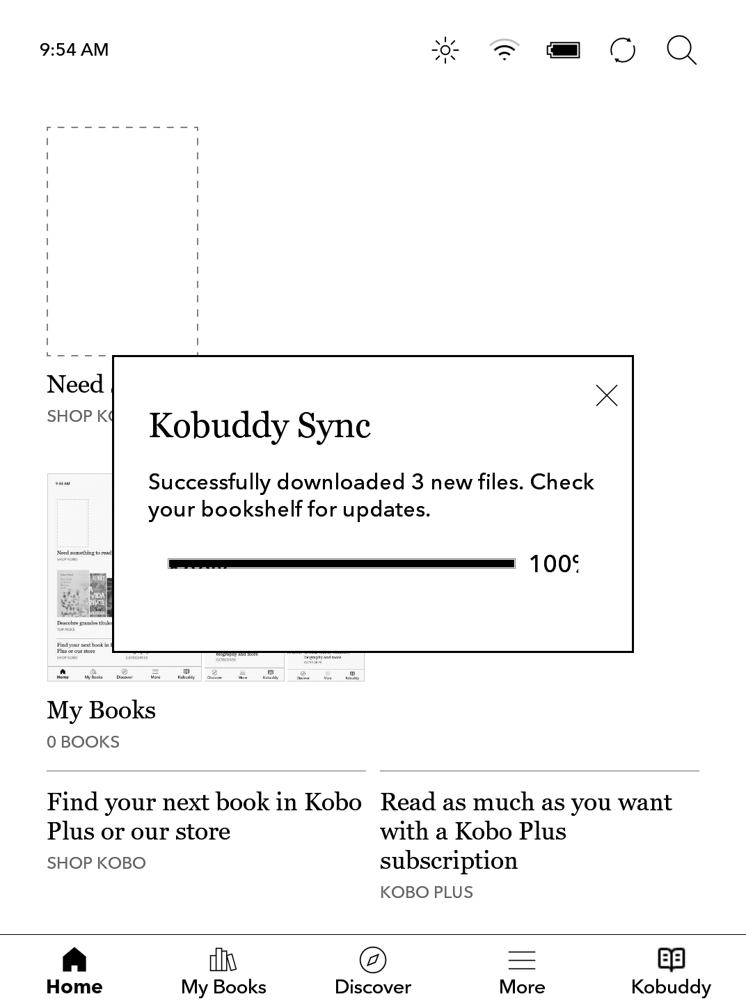 Article reading experience on Kobo